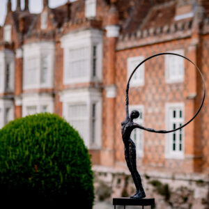 Red Ribbon Sculpture by Carol Peace at Helmingham Hall
