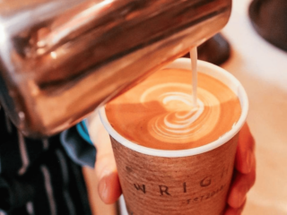 Wrights Coffee being poured